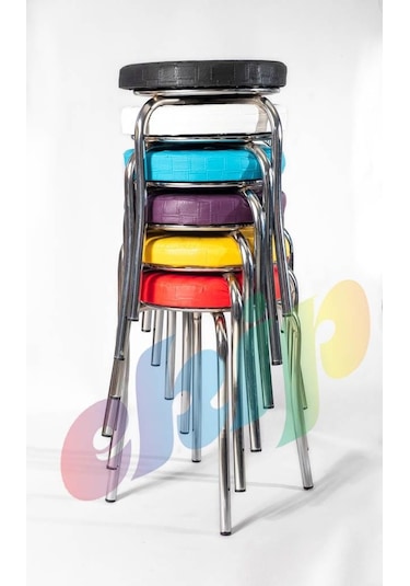 Tabure Mutfak Sandalyesi 6 Adet Renkli