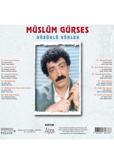 Müslüm Gürses - Hüzünlü Günler Cd