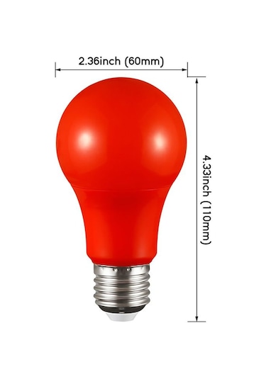 1 Adet 10 Watt Kırmızı Işık E27 Duy Led Ampul, Kırmızı Işık 10 Watt Tasarruflu Led Ampul, 10 Watt