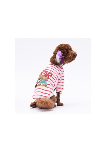 Kırmızı Bear With Me Baskılı Triko Sweat Kedi Köpek Sweat Kedi Köpek Kıyafeti