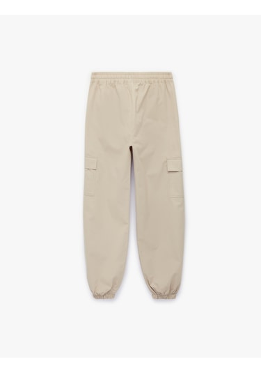 Koton Pamuklu Cep Detaylı Rahat Kesim Kargo Jogger Pantolon Taş 6skb40085tw Taş