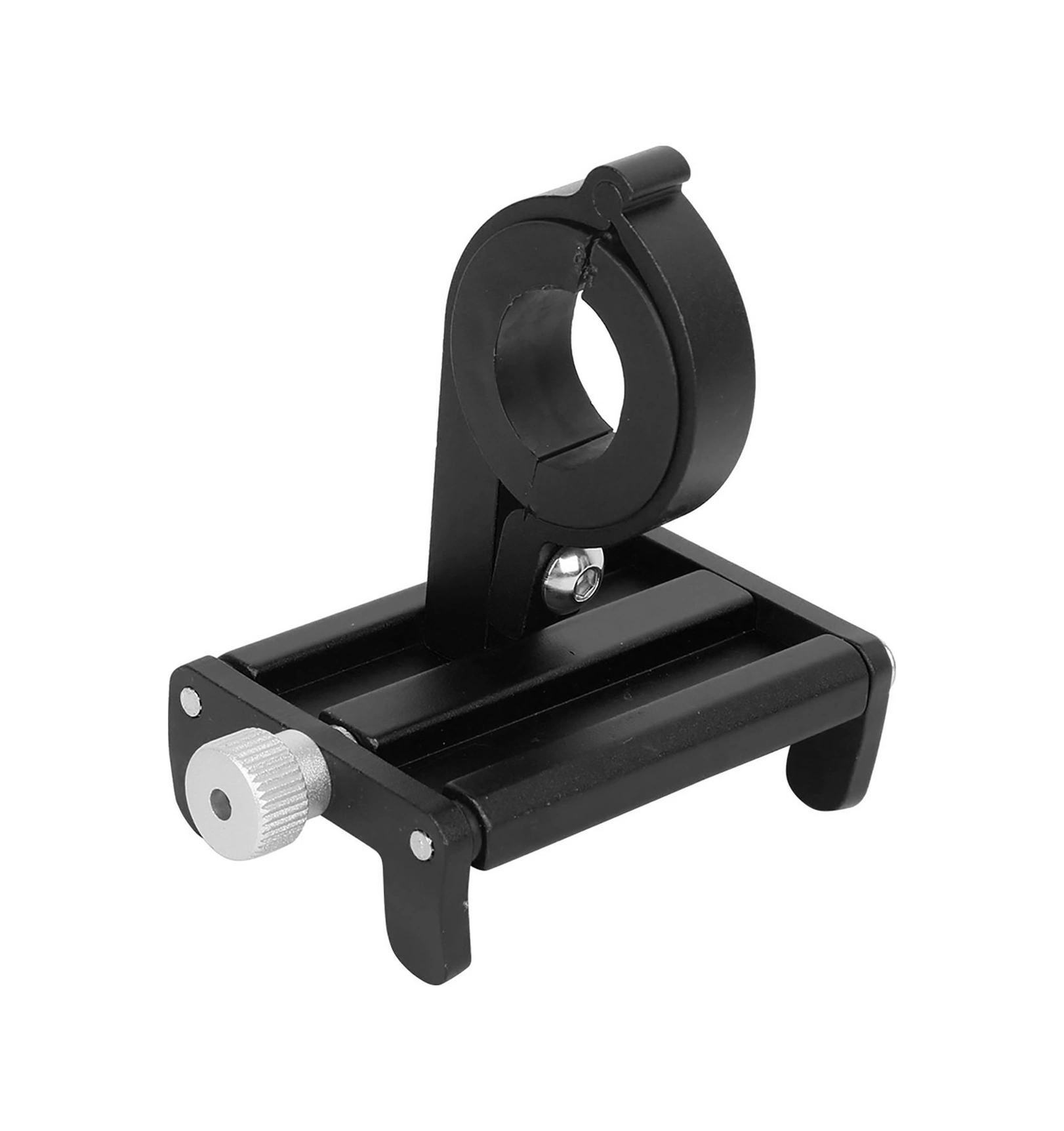 Vkemall Alüminyum Bisiklet Telefon Tutucu - Mekanik Kilitleme, 360 Döner, 3.5-6.5 İnç Telefonlar İçin, 18-31mm Direk Uyumlu, Siyah Siyah