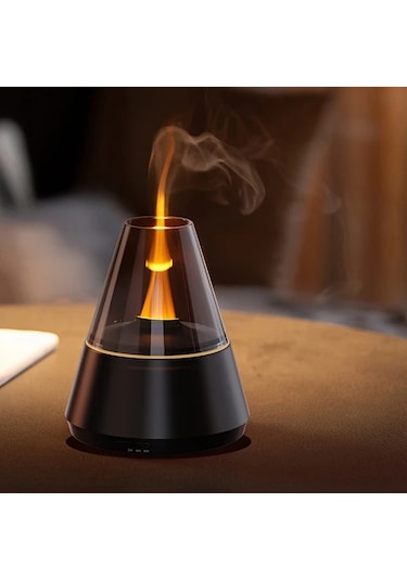 Techbloom Hmlo Gerçekçi Alev Mum Isıtıcı Ve Ses Dalgası Nemlendirici Black A9 Otomatik Kapanma Usb Aromaterapi Difüzör Ev Ofis Yatak Odası İçin