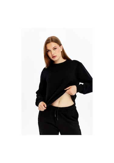 Defys Kadın Basic Sweat Siyah