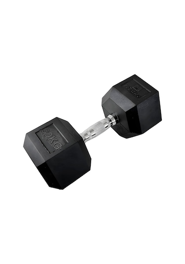 Rebuwo 30 KG 1 Adet Hex Dambıl Kauçuk Altıgen Dambıl Hex Dumbbell