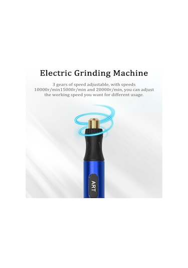 Youtek Usb Şarjlı 3 Hızlı Mini Elektrikli Gravür Kalemi - Tırnak, Metal Ve El İşleri İçin Kompakt Taşlama Aleti