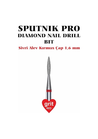 Elmas Sivri Alev Freze Kırmızı Çap 1,6mm