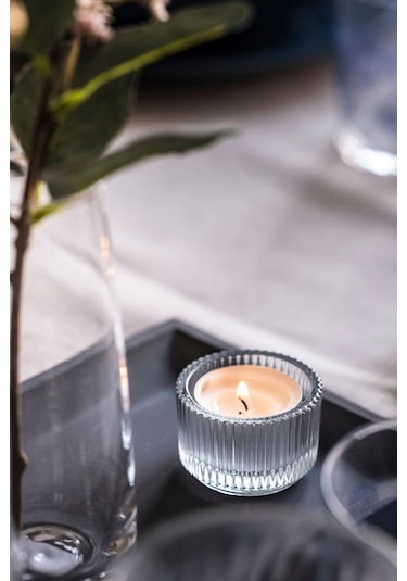 Eva 2 Adet Cam Tealight Mumluk Sunumluk