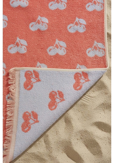 Mercan & Mavi Cherry %100 Pamuklu Plaj Havlusu 70x140 Cm
