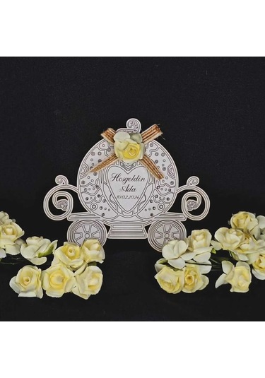 Lavanta Tasarım 25 Adet Nişan Nikah Hatıra At Arabası Magnet