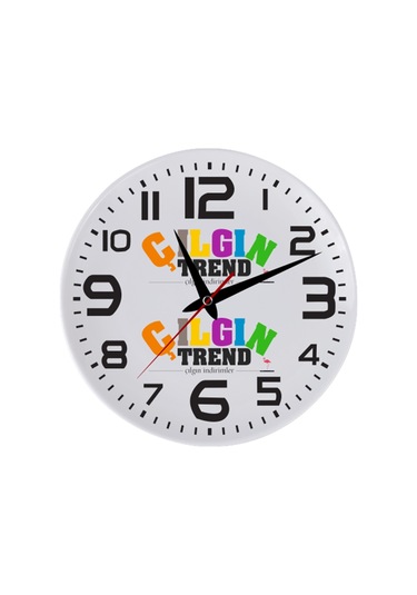 Firmaya Özel Logolu Cam Duvar Saati - Krem