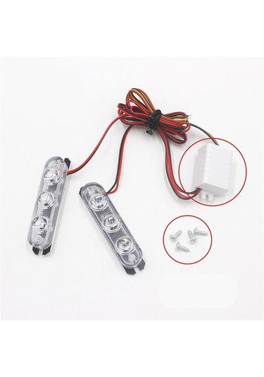 Singree Acil Durum Led Işık Barı - Kırmızı Mavi Yanıp Sönen 4 Led'li Motor Ve Araçlar İçin