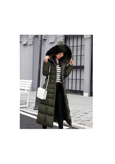 Barbora Günlük Kışlık Tam Boy Şişme Kadın Mont Bt180Haki1