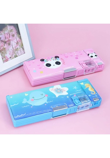 Xj-kawaii Kalem Kutusu Okul Malzemeleri Deforme Saklama Kutusu Karikatür Kalem Kutusu Plastik Kalem Kutusu Çocuk Öğrenci Okul Malzemeleri Hediyeler Th