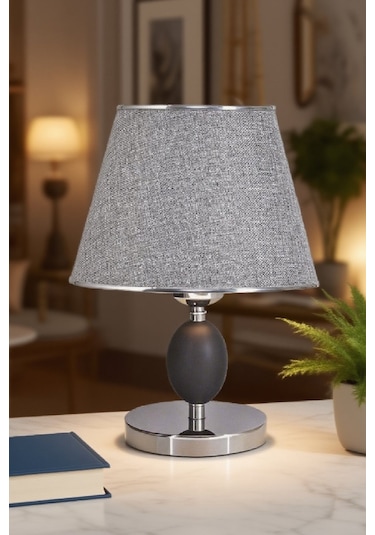 Yumurta Gövde Masa Lambası Gece Lambası Dekoratif Abajur Gri