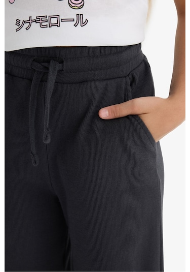 Defacto Kız Çocuk Beli Lastikli Wide Leg Geniş Paça Eşofman Altı E1836a825auar220 Antrasit