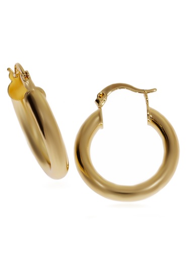 Kadın Gold Renk 4 Mm Kalınlığında Çelik Halka Küpe Gold