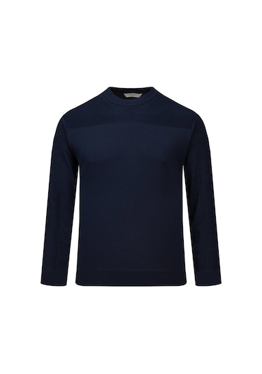 Hatemoğlu Lacivert Regular Fit Bisiklet Yaka Rayon Kazak 2977628 Lacivert