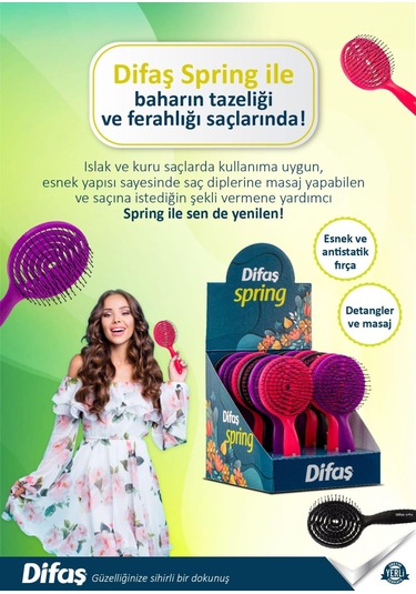 Difaş Saç Fırçası Spring 12'li