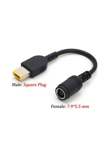 Koodmax - Ibm Lenovo Thinkpad 7.9 5.5mm Dişi To Yeni Nesil Usb Kare Uç Çevirici Şarj Adaptör Kablosu