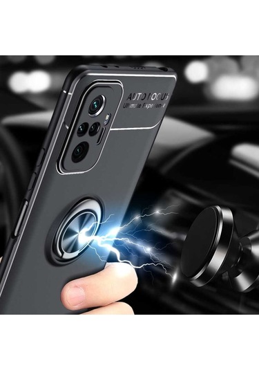 Xiaomi Redmi Note 10 Pro Kılıf Zore Ravel Yüzüklü Silikon Kılıf