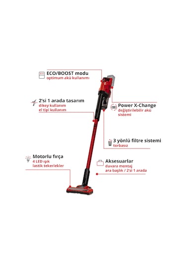 Einhell TE-SV 18 Li - Solo Akülü Dikey Süpürge - 2347180