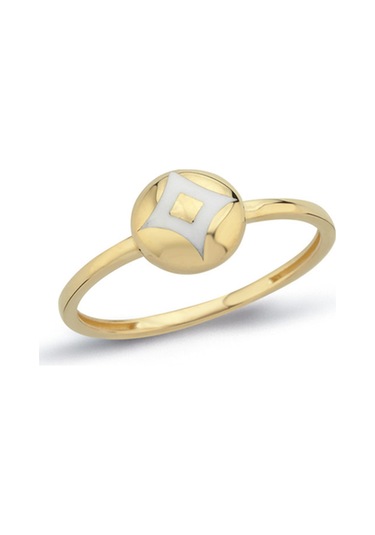 8 Ayar Trend Mineli Minimal Altın Kadın Yüzük Altın