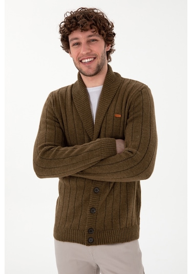 U.s. Polo Assn. Erkek Haki Hırka Triko 50297061-vr027 Haki