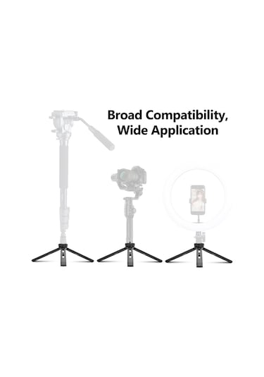 Mini Metal Tripod Alüminyum Alaşımlı Masaüstü Standı Tripod 1/4 İnç Vida İle Dslr Ildc Kamera Video Kamera Projektör İçin Siyah