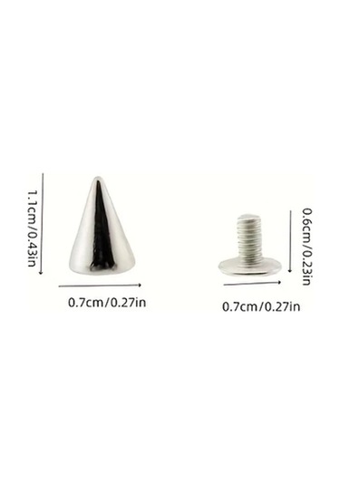 Honeybeeshop 200 Adet Punk Kulak Taper Küpe Seti 7x10mm Vida Deri Çanta Ayakkabı Diğer
