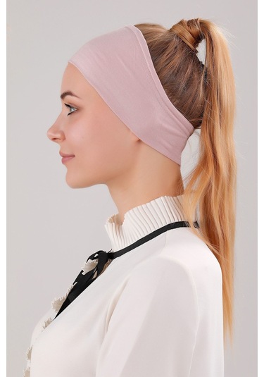 Sihirli Yapışkanlı Kaymayan Bandana Spor Bone Pudra Pudra