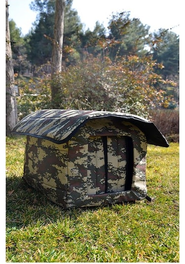 Yuga Kamuflaj Desen Kedi Evi Isı ve Yağmur Korumalı