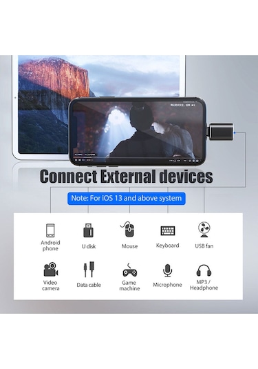 Apple Uyumlu iPhone iPad Usb Çevirici Dönüştürücü Otg Lightning - Usb 3.0 Aktarıcı