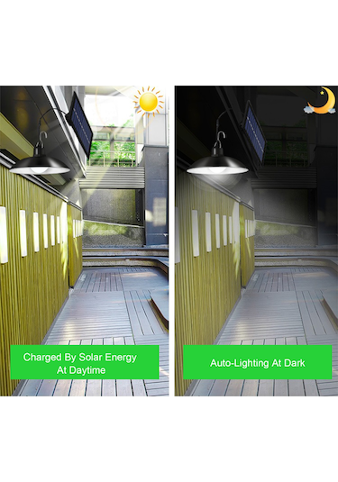 Symbee Güneş Enerjili Led Avize, İç/ Dış Mekan Kullanıma Uygun, Tek Kafa, Uzaktan Kumandalı, Islak Işık 3500k Sıcak Beyaz