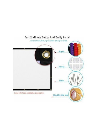 Neevoyu 72 İnç 16:9 Çevirici Kanvas Projektör Ekranı - Taşınabilir, Katlanabilir Ve Kolay Asma