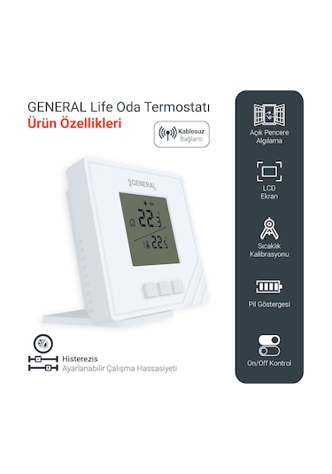 Mitra Ht15 Rf Kablosuz Oda Termostatı - Beyaz