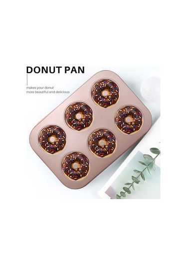 Adet Donut Pişirme Tepsisi Karbon Çelik Donut Kalıbı Tabak Poşet Kalıbı Altın