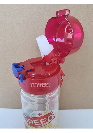 Pipetli Suluk Matara - Kilit Kapaklı Speed Master Car Hızlı Araba Temalı - 500 Ml