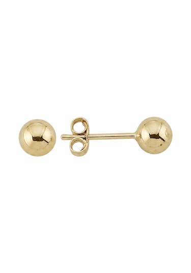 14 Ayar Altın Top Küpe 7 Mm Sarı