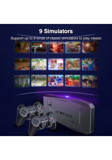 Vkemall 1080p Video Oyun Çubuğu Konsolu Çift 2.4g Kablosuz Kontrol Cihazı Oyun Kumandası