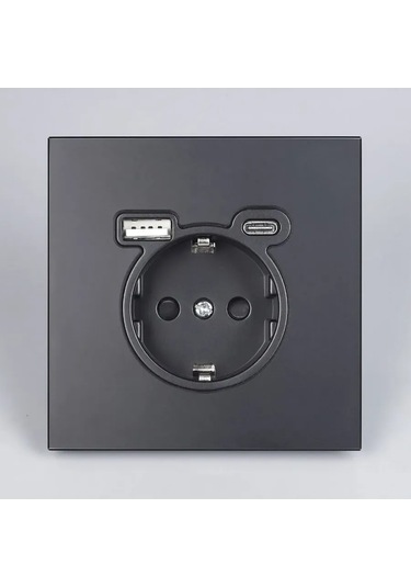 Southtrade Tek Prizli Usb Ve Type-c Özellikli Siyah Elektrik Prizi. 418051496 Usb Ve Type-c Prizli