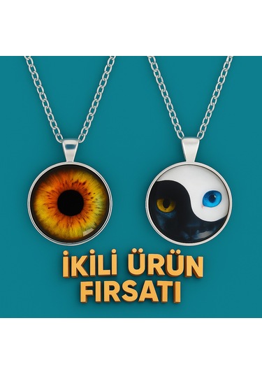 İkili Ürün Fırsatı Nazar Göz Ve Ying Yang Kolye