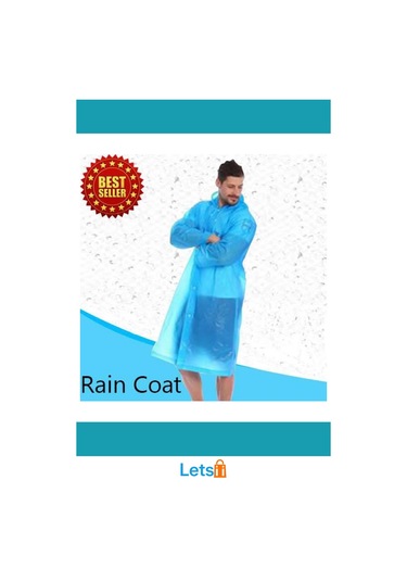 Su Geçirmez Mavi Kalın Naylon Yağmurluk Çok Renkli