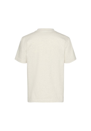 Calvin Klein Kadın Classic Regular Fit Logo Baskılı T-shirt - Ekru Vanilla Heather