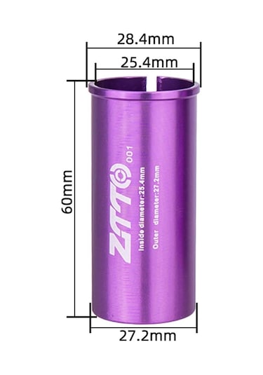 Ztto Bisiklet Koltuğu Sonrası Adaptör Alüminyum Bisiklet Koltuğu Sonrası Boru Azaltıcı Kol Dönüştürücü - 25,4 Mm'den 27,2 Mm'ye