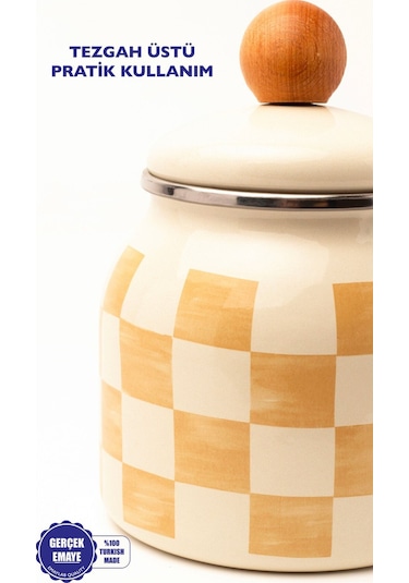 Beige Emaye Baharatlık/kavanoz Bej