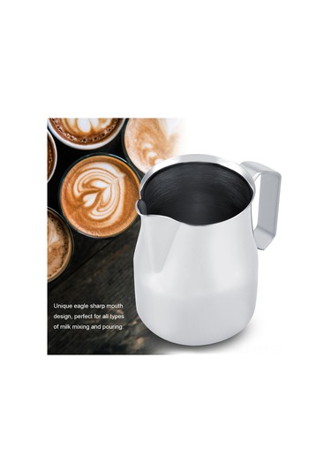Yaozixa 550ml Paslanmaz Çelik Kuru Ağızlı Süt Köpürtme Kavanozu - Kahve İçin Karıştırma Ve Dökme Uygun, Dayanıklı Taban