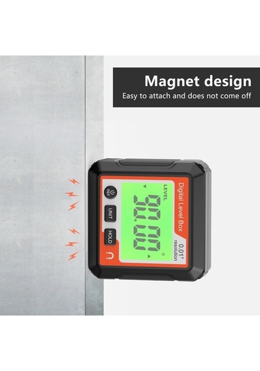 Novahub Su Terazisi Dijital Açılı Ölçer, Eğimölçer Manyetik Tabanlı Lc Beyaz, Elektronik Açıölçer