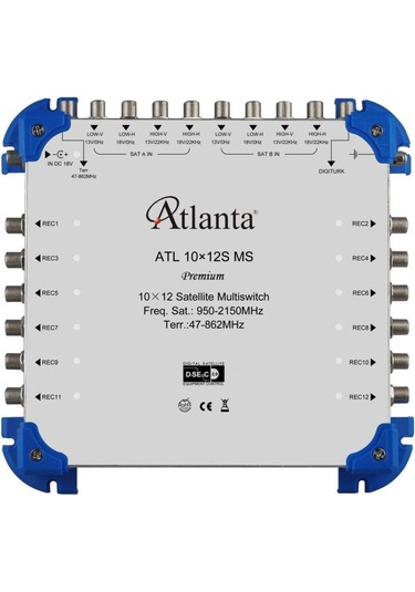Atlanta 10/12 10x12 Santral Merkezi Sistem Multiswitch Sonlu / Karasal Aktif + Adaptör