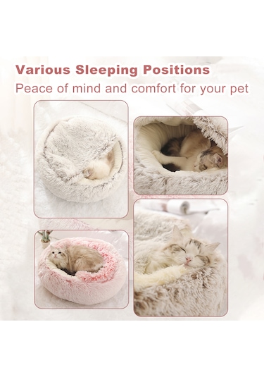 Leezsing Kedi Yatağı Peluş Sıcak Kedi Mağarası Rahat Ve Destekleyici Kolay Temizlenebilir Kaymaz Taban Küçük Ve Orta Ölçekli Evcil Hayvanlara Uygun